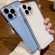 Space Transparent Silicone Camera Protector Soft Phone Case For iPhone 16 16e 15 14 13 12 11 Pro Max