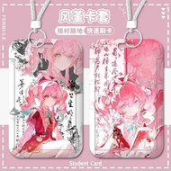 Honkai Star Rail Cartoon Cipher Retractable Credit Card Holder Cover Inch Cards Protect Sleeves For