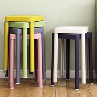 Nordic Thickened Square Stool Bench Plastic Stool Creative Modern Plastic Stool Stackable Household 