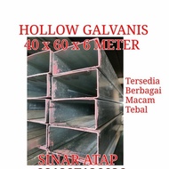 Besi- Besi Hollow Galvanis 40 X 60 Tebal 2 Mm Full Panjang 6 M