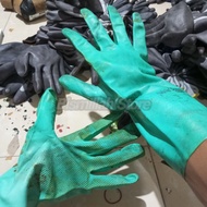 HIJAU Long Green nitrile PVC Rubber Gloves