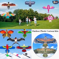 Cartoon Dynamic Kite with String Fishing Rod Children Handheld Flying Kite Outdoor Mini Flying Toys 