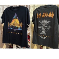 DEF LEPPARD PYR MANIA เสื้อยืดคอกลมแขนสั้นสีดำ