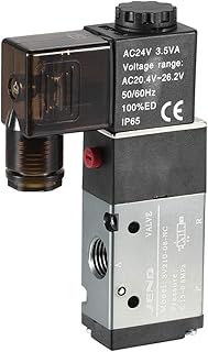 uxcell AC 24V 3 Way 2 Position 1/4 inches PT,Pneumatic Air Control NC Solenoid Valve,Internally Sing