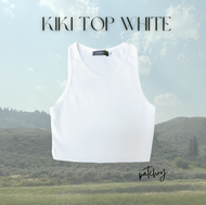 kiki crop tank top เสื้อครอป เสื้อกล้ามหญิง สี white size m - patchry