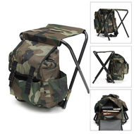 BeyondB 2-In-1 Foldable Fishing Chair Backpack Outdoor Campaign Backpack Stool
