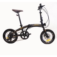 ODESSY ROOSTER Alloy 8Speed Disc Folding Bike 16 Inch BLACK