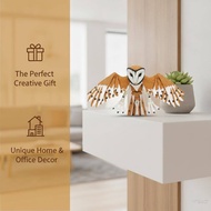 KI 3D Printed Owl Statue with Movable Joints Lifelike Realistic Details Dining Table Decor Creative 