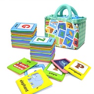 EAMAY 26 Letters Cloth Cards, Early Education Toy with Storage Bag, Kids ABC Learning Card Set Fabri