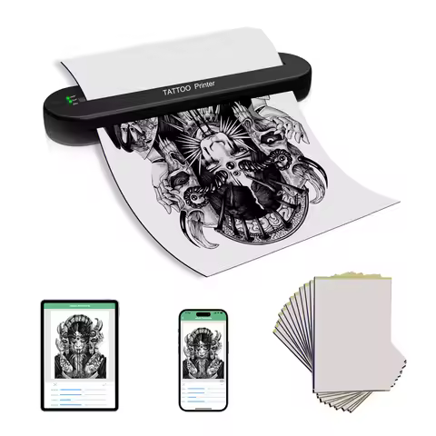 Yilong Ats886 Tattoo Printer Wireless Tattoo Stencil Printer Professional Thermal Transfer Bluetooth
