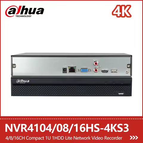 Dahua 4/8/16CH Compact 1U 1HDD Network Video Recorder Support 12 MP IP Camera 4K NVR4104HS-4KS3 NVR4
