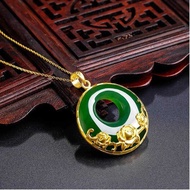 Bauhinia Jade Pendant Women Gold, - AU999 Highlights Jade, Lively Bauhinia, Versatile Peace Buckle