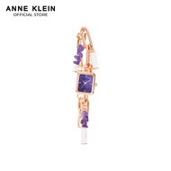 Anne Klein AK4108AMCH0000 Amethyst Mother of Pearl Dial Rose Gold Octagon Charm Bracelet Watch
