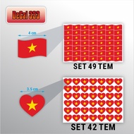 Vietnam Flag Sticker, Decorative Flag Sticker, Waterproof