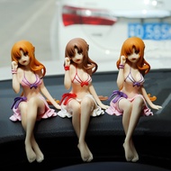 11cm Japan Anime Art Online Yuuki Asuna Figure Sexy Q Version Car Decoration Instant Noodles Pressure PVC Action Figures Model Toys Doll Kids Gifts