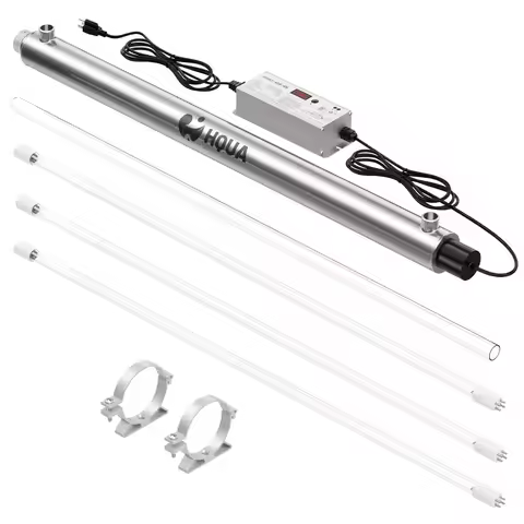 Whole House Ultraviolet Water Purifier Filter 120V 40W 12GPM with 2 Extra UV Bulbs 365-Day Lamp Life