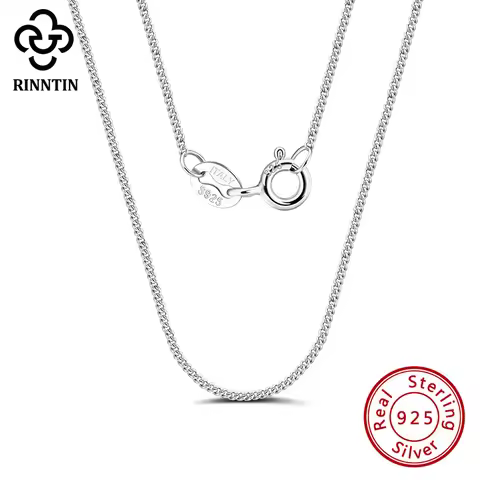 Rinntin S925 Sterling Silver Snack Necklace Fashion Lobster Clasp Neck Chain For Men Women Handmade 