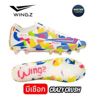 ลิขสิทธิ์แท้ (WINGZ CRAZY CRUSH PRO ) รองเท้าสตั๊ดฟุตบอล UPPER ทำมาจาก FLYKNIT มีเชือกและไม่มีเชือ