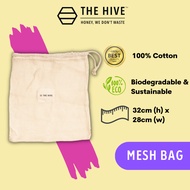 The Hive Reusable, Washable Cotton Mesh Bag For Shopping (1pcs)