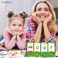 Fitow Kids CVC Words Flashcards Phonics Flip Chart Word Builder Sight Words Activity Learning Tool S