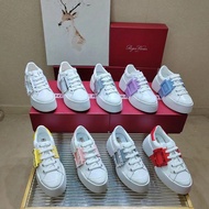 RV women 35-40 cow leather sneaker shoes sneakers 女裝牛皮水鑽方扣8cm高增高鞋 波鞋 小白鞋 white pink blue silver Roge