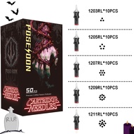 POSEIDON V5 Tattoo Needles - 50 Pack RL Mixed Size #12 Disposable Tattoo Cartridge Needles for Tatto