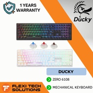Flexi Tech Ducky Zero 6108 Classic Black / Pure White Mechanical Keyboard - Cherry MX2A Red & MX2A B