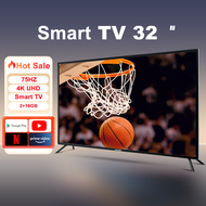ทีวี 32 นิ้ว Smart TV 4K LED โทรทัศน์ ทีวีจอแบน สมาร์ททีวี ระบบ Android  ทีวีดิจิตอล  รับประกัน 3ปี