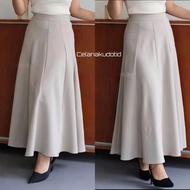 Haruka Skirt - Korean Loose Maxi Skirt Polyester Anti-WrinkleWanita - Flare Skirt Wanita - Basic Ski