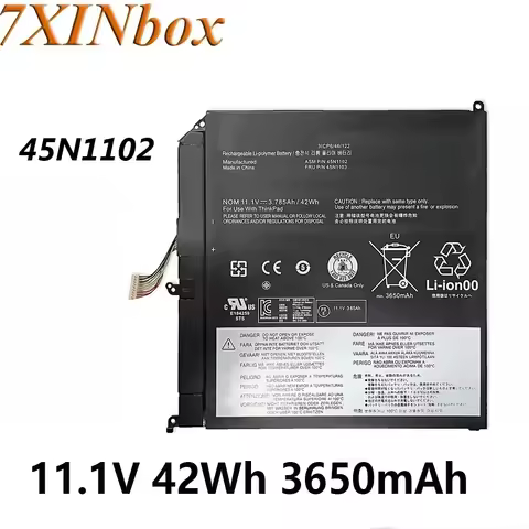 7XINbox 45N1102 45N1103 11.1V 42Wh 3650mAh Original Laptop Battery For Lenovo ThinkPad X1 Helix Buil