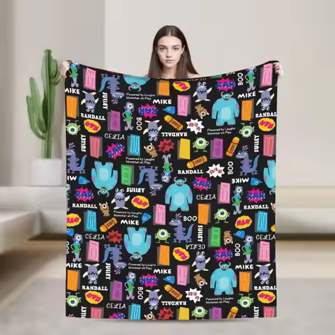 Monster Inc Blanket Quality Warm Soft Cartoon Throw Blanket Winter Picnic Couch Bed Graphic Bedsprea