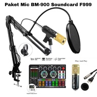 Premium Package BM900 Soundcard F999 Stand Arm Pop Filter