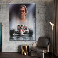 ภาพ Perilla-F1ภาพวาดสีน้ำมันรูปคนแข่งรถ Ayrton Senna และพิมพ์โปสเตอร์บ้านห้องนั่งเล่นภาพศิลปะตกแต่งผ