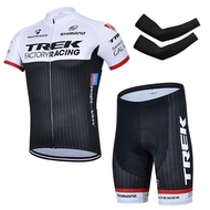 Summer Breathable Men Cycling Jersey Shorts Set Short Sleeve Racing Suit TREK Bicycle Clothes Sport 