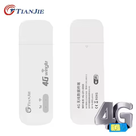 TIANJIE USB 4G Wifi Router 150Mbps Sim Card Wireless Modem GSM UMTS LTE Hotspot Car Broadband High S