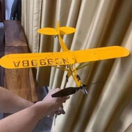 (sell well 414GQTP)3D Piper J3 Cub Wind Spinner Plane Metal Airplane Weather Vane Outdoor Roof Wind 