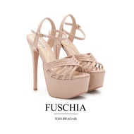 Jojo Bragais Fuschia Nude Glossy 6.5-Inch High Heels Heels for Women | Pageant Heels | Platform Heel