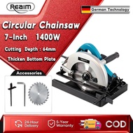 REAIM Circular Saw 5806B Wood Plastic Cutter 1400W 7 1/4" Blade Cutting Saw Machine 2IN1