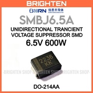 SMBJ6.5A Unidirectional Trancient Voltage Suppressor SMD 6.5V 600W TVS Diode mark KK