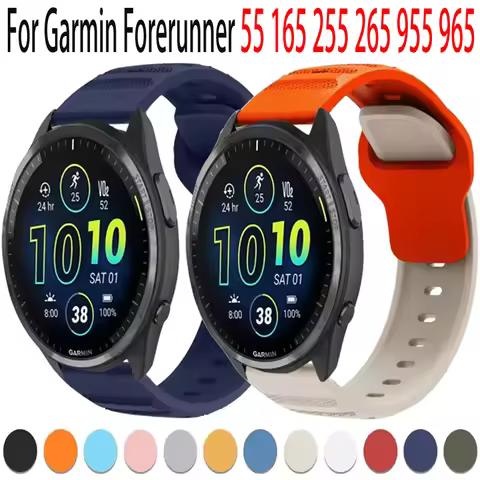 20mm 22mm Silicone Strap For Garmin Forerunner 965 955 265 255 165 55 Breathable Comfortable Wristba