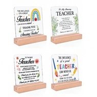 1PC/4pcs Teacher Gifts For Men Women, Funny Square Acrylic Plaque Sign With Wooden Stand, Teacher Bi