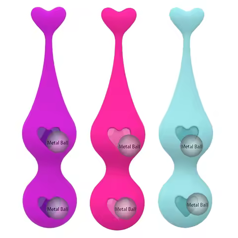 Silicone Kegel Balls with Metal Weights - Weighted Ben Wa Balls for Vaginal Tightening Pelvic Floor 