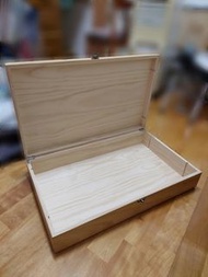 【限自取】北歐風 高質感淺色實木收納箱 木製工具箱 木頭收納盒 含扣環