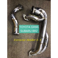 100% Toyota GR86, Subaru BRZ, Scion Extractor Downpipe Header / Front Pipe Bullet Stainless Steel (H