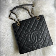 Chanel 香奈兒 黑色金鍊pst 肩背包 98新 托特包 書包 公事包 筆電包