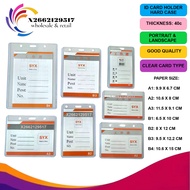 (40PCS/100PCS) Hard Clear Id Case Makapal Id Holder A1, A2, A3, B1, B2, B4 THICKNESS 40C