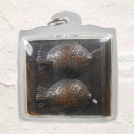 REAL ANTIQUE MAGIC WEALTHY FISH LP DERM YANTRA HUNT MONEY BRING LUCK BUSINESS MONEY RARE OLD THAI BU