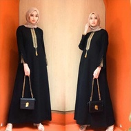 Abaya Hitam Turkey Gamis Wanita Maxi Dress Arab Saudi Bordir Zephy