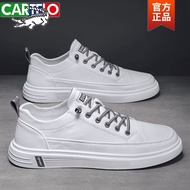 KY/🏅Cartelo Crocodile（CARTELO）Pilot White Shoes Men's Summer Breathable Waterproof Leather White Shoes Thin Board Shoes