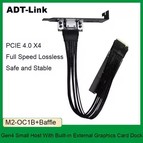 ADT-Link M.2-Mkey NVME to Oculink Adapter Cable With Baffle ePGU PCIE 4.0 X4 Gen4 Graphics Card Gami